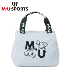 M・U SPORTS SHUSHU+MUロゴのワンポイントポーチ 703J2000【MUスポーツ】【カートポーチ】【カートバッグ】【アイボリー】【GolfBag】