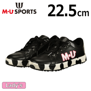 【レディース】M・U SPORTS ダルメシアン柄 スパイクレスシューズ 703J6600【MUスポーツ】【ブラック】【22.5cm】【GolfShoes】