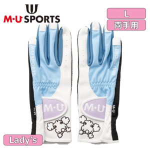 【レディース】M・U SPORTS 両手グローブ 703Q1802【MUスポーツ】【アイボリー】【Lサイズ】【GolfGlove】