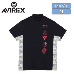 AVIREX GOLF S/S ワッペン モックシャツ AVG3S-AP13【アヴィレックス】【ゴルフ】【半袖】【Navy】【Mサイズ】【Wear】