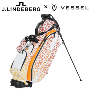 J.LINDEBERG × VESSEL 9.0型 スタンド式キャディバッグ 073-18401【Jリンドバーグ】【ヴェゼル】【オレンジレオパード】【CaddyBag】