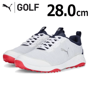 PUMA FUISON PRO 377041 【プーマ】【スパイクレス】【サイズ：28.0cm】【カラー：06 White/Navy/Red】【GolfShoes】