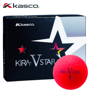 kasco ゴルフボール KIRA V STAR 【キャスコ】【キラ】【カラーボール】【1ダース】【12球】【レッド】【GolfBall】