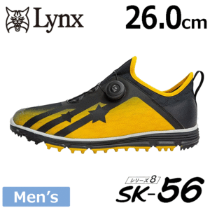 Lynx ゴルフシューズ SK-56【リンクス】【ゴルフ】【シューズ】【スパイクレス】【サイズ：26.0cm】【カラー：イエロー】【GolfShoes】
