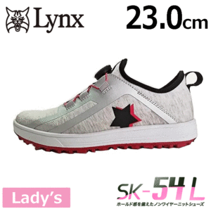 【レディース】Lynx ゴルフシューズ SK-54L【L's】【リンクス】【ゴルフ】【スパイクレス】【サイズ：23.0cm】【カラー：グレー】