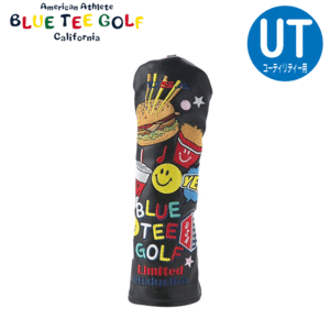 BLUE TEE GOLF スマイル＆バーガー ユーティリティー用 ヘッドカバー【ブルーティーゴルフ】【BTG-HC014】【限定】【UT用】【ブラック】