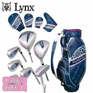 【レディース】Lynx Crstal Cat ef3 7本セット CB/HC付【リンクス】【女性用】【Navy】【FLEX：L】【ClubSet】