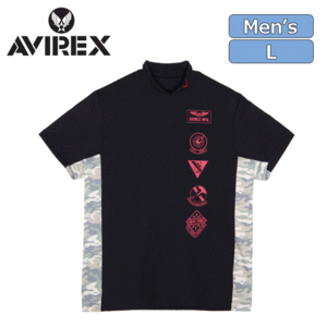 AVIREX GOLF S/S ワッペン モックシャツ AVG3S-AP13【アヴィレックス】【ゴルフ】【半袖】【Navy】【Lサイズ】【Wear】
