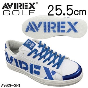 AVIREX GOLF ゴルフシューズ AVG2F-SH1【アヴィレックス】【ゴルフ】【スパイクレス】【ブルー】【25.5cm】