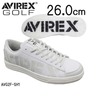 AVIREX GOLF ゴルフシューズ AVG2F-SH1【アヴィレックス】【ゴルフ】【スパイクレス】【グレー】【26.0cm】