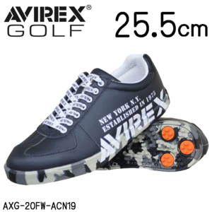 AVIREX GOLF ゴルフシューズ AXG-20FW-ACN19【アヴィレックス】【ゴルフ】【スパイクレス】【ネイビー】【25.5cm】