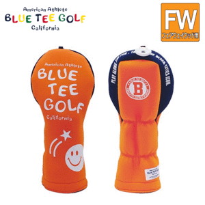 BLUE TEE GOLF フェアウェイウッド用 ストレッチ スマイル ヘッドカバー【ブルーティーゴルフ】【HC-034】【FW用】【オレンジ】