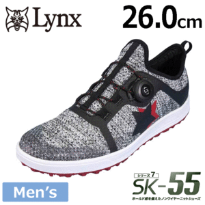 Lynx ゴルフシューズ SK-55 【リンクス】【ゴルフ】【シューズ】【スパイクレス】【サイズ：26.0cm】【カラー：グレー】
