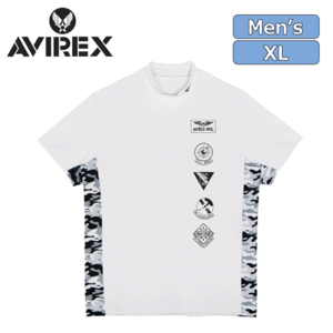 AVIREX GOLF S/S ワッペン モックシャツ AVG3S-AP13【アヴィレックス】【ゴルフ】【半袖】【White】【XLサイズ】【Wear】