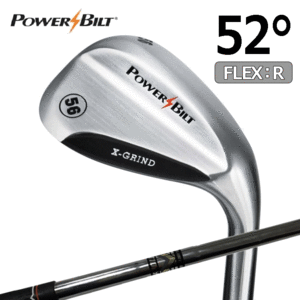 POWER BILT X-GRIND【パワービルト】【エックスグラインド】【ウェッジ】【スチールシャフト】【FLEX：R】【52度】【Wedge】