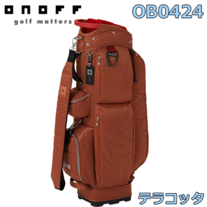ONOFF Caddie Bag OB0424 【オノフ】【軽量】【キャディバッグ】【カートバッグ】【9.0型】【テラコッタ】【CaddyBag】