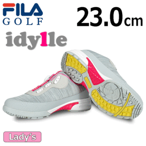 【レディース】FILA GOLF idylle FL-IDLSL-TJ【フィラ】【ゴルフ】【シューズ】【スパイクレス】【23.0cm】【グレー】【GolfShoes】