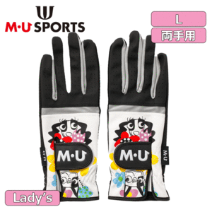 [ женский ]M*U SPORTS обе рука перчатка 703Q1806[MU спорт ][ черный ][L размер ][GolfGlove]