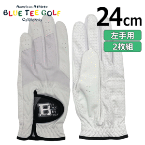 BLUE TEE GOLF　SUPER GROP GLOVE BTG-GL004 【ブルーティーゴルフ】【左手用】【2枚組】【ホワイト/ホワイト】【24cm】【Glove】