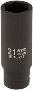 京都機械工具(KTC) 12.7mm (1/2インチ) インパクトレンチ ソケット (ディープ薄肉) 21mm BP4L21T