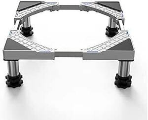 洗濯機 台 冷蔵庫置き台 18~21CM高度調節 ステインレス製 防振パッド付き 増大増高ジャッキ付き 耐荷重約500kg 伸縮式