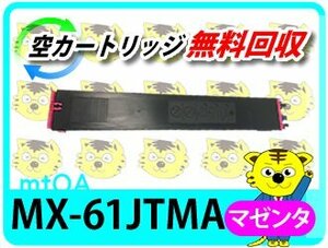 シャープ用 リサイクルトナー MX-61JTMA マゼンタ 【2本セット】 再生品