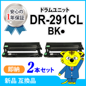 ブラザー用 互換品 DR-291CL-BK ブラック用 ドラムユニット 【2本セット】 HL-3140CW/3170CDW/MFC-9340CDW/DCP-9020CDW対応品