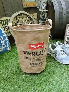  Mercury canvas bucket M size ( Brown ) # american miscellaneous goods America miscellaneous goods MERCURY waste basket storage outdoor man front 