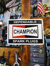 チャンピオン　エンボスティンサイン　（DEPENDABLE SPARK PLUGS）　■　アメリカン雑貨　アメリカ雑貨　看板_画像5