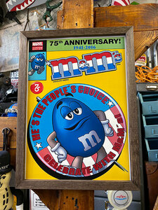 ポスターフレーム　（m&m's/75THアニバーサリー　ブルー）　■　アメリカン雑貨　アメリカ雑貨