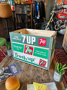 7UP　セブンアップ　ウッドクレート　ソーダ木箱　（3個セット）　■　アメリカン雑貨　アメリカ雑貨