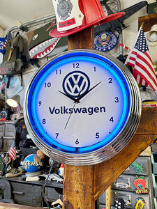  garage neon clock ( Volks * Volkswagen ) # american miscellaneous goods America miscellaneous goods 