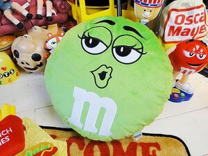 m＆m's　クッション　（グリーン）　アメリカ雑貨　アメリカン雑貨