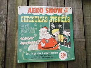 クリスマス　U.S.ヘヴィースチールサイン　（エアロスノー）　アメリカン雑貨　アメリカ雑貨
