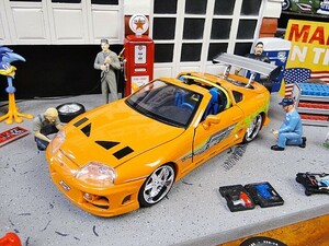 Jada　映画　ワイルドスピード　ダイキャストミニカー　1/24スケール　（ブライアン/トヨタ　スープラ/オレンジ）　アメリカ雑貨