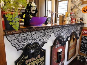 【即納】【在庫あり】ハロウィン　レースドレープ　（ブラック）　■　パーティー　飾り　アメリカ雑貨　店舗装飾　ハロウィン　飾り