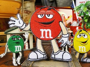 m&m's　キャラクターワッペン　Lサイズ　（レッド）　■　アメリカン雑貨　アメリカ雑貨