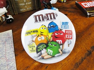 m&m's缶バッジ　Lサイズ　（VOTE）　■　アメリカン雑貨　アメリカ雑貨