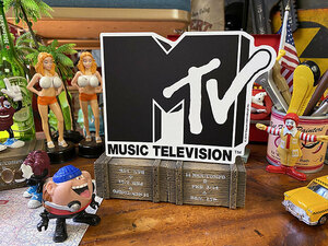 MTV　ロゴ　ダイカットウォールステッカー　（ブラック）　■　アメリカン雑貨　アメリカ雑貨