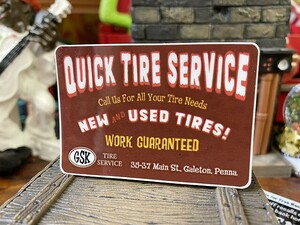 ゼネラル　アドバタイジングステッカー　（QUICK TIRE SERVICE/016）　■　アメリカン雑貨　アメリカ雑貨