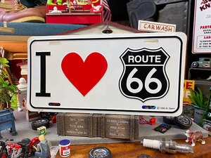 ルート66　ライセンスプレート　（I LOVE ROUTE66）　■　アメリカン雑貨　アメリカ雑貨