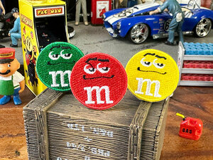 M&M's　ラウンドチョコワッペン　ミニサイズ　（3枚セット）　■　アメリカン雑貨　アメリカ雑貨