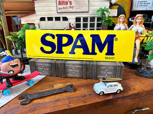SPAM　スパム　バンパーステッカー　（ロゴ/イエロー）　■　アメリカン雑貨　アメリカ雑貨