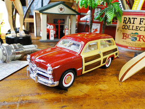 1949 год Ford woody Wagon литье под давлением миникар 1/40 шкала ( красный ) # american смешанные товары America смешанные товары 