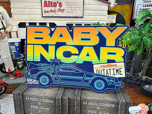 映画　バック・トゥ・ザ・フューチャー　「赤ちゃん乗ってます」　ステッカー　（タイトルロゴ風）　BABY IN CAR