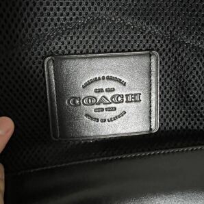 COACH コーチ シグネチャー バックパック リュックサックバッグ PVC ×レザー 黒 A4収納可 メンズの画像3