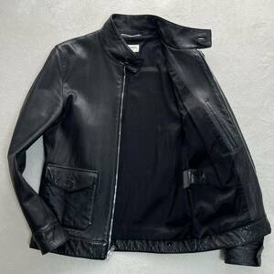 SAINT LAURENT PARIS サンローランパリ ラムレザージャケット ライダース 44 16SS 361592 アビエーター ブラック 黒 羊革