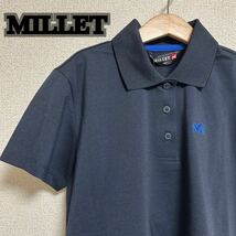 millet ミレー 登山用 ハイキング用 トレッキング ハーフジップ 半袖　シャツ　Tシャツ　ポロシャツ ネイビー S_画像1