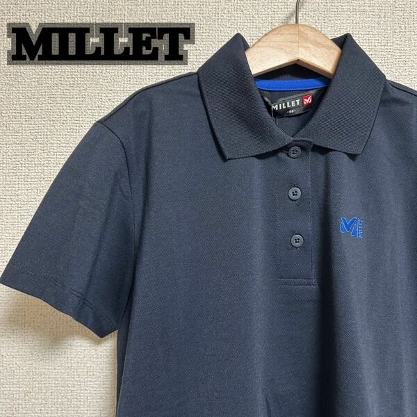 millet ミレー 登山用 ハイキング用 トレッキング ハーフジップ 半袖　シャツ　Tシャツ　ポロシャツ ネイビー S