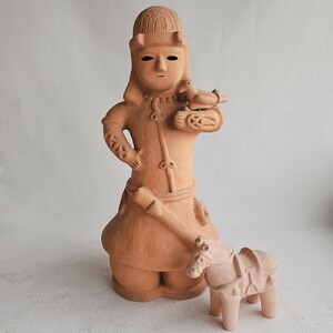  era thing . person . wheel doll height 46,7cm is .. earthenware old fine art 